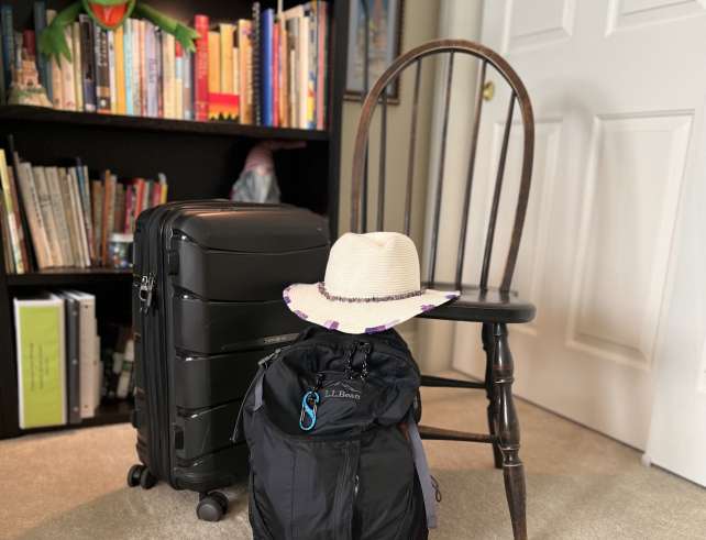 Luggage and hat